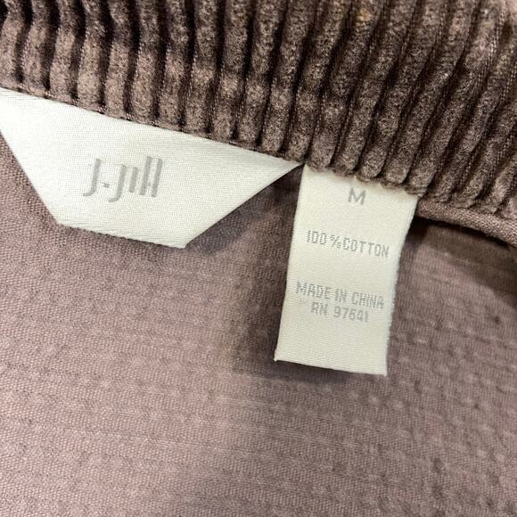 J.Jill Corduroy Shirt Jacket Shaket Size Medium Brown Button Closure - Picture 4 of 10